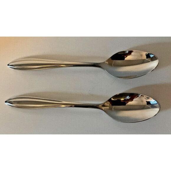 Lenox Other - Set Of 2 Lenox Stainless Steel Flatware SCULPT Pattern 18/10 SOUP SPOONS 7 1/8"